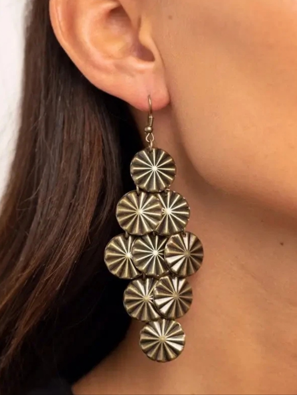 Paparazzi Star Spangled Shine Brass Earrings NWT